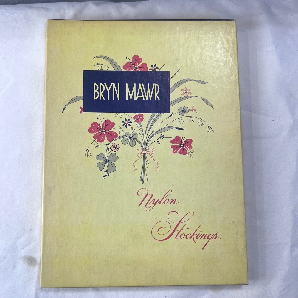 Vintage Bryn Mawr Nylon Stockings 400 Needle Seamless 15 Denier Beige RN 22894